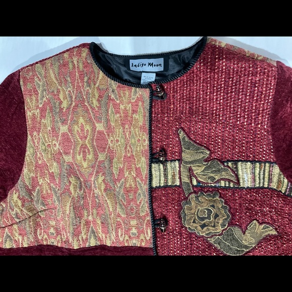 INDIGO MOON Woman’s Sz 1X Jacket NWOT tag; Lagenlook, Bode, Bohemian SALE❗️ - Picture 4 of 8
